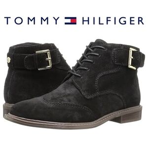 Tommy Hilfiger | Julea Suede Ankle Boot | Black | Size 10